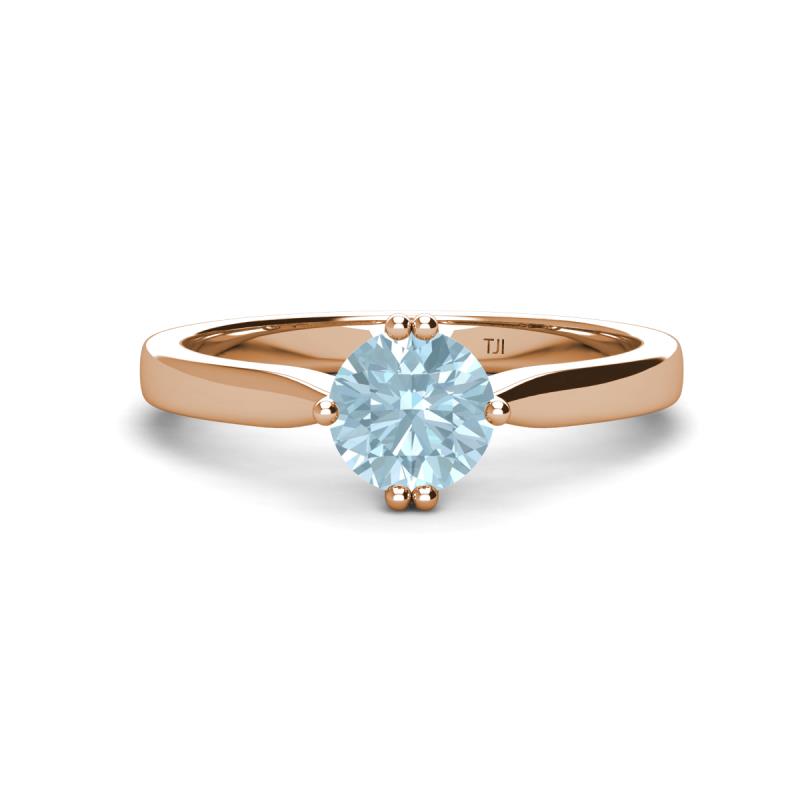 Isla 6.50 mm Round Aquamarine Solitaire Engagement Ring  