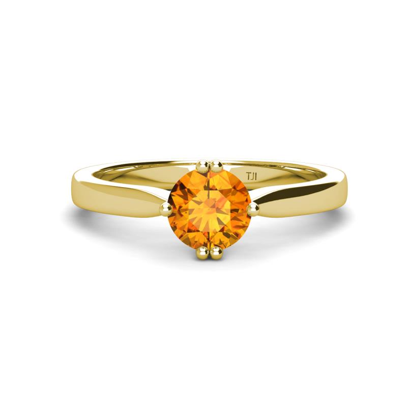 Isla 6.50 mm Round Citrine Solitaire Engagement Ring  