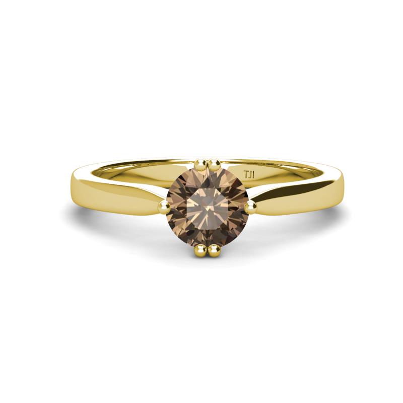 Isla 6.50 mm Round Smoky Quartz Solitaire Engagement Ring  