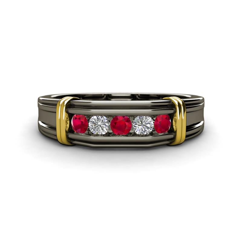 Kevin 0.50 ctw Ruby and Natural Diamond Men Wedding Band (7.80 mm) 