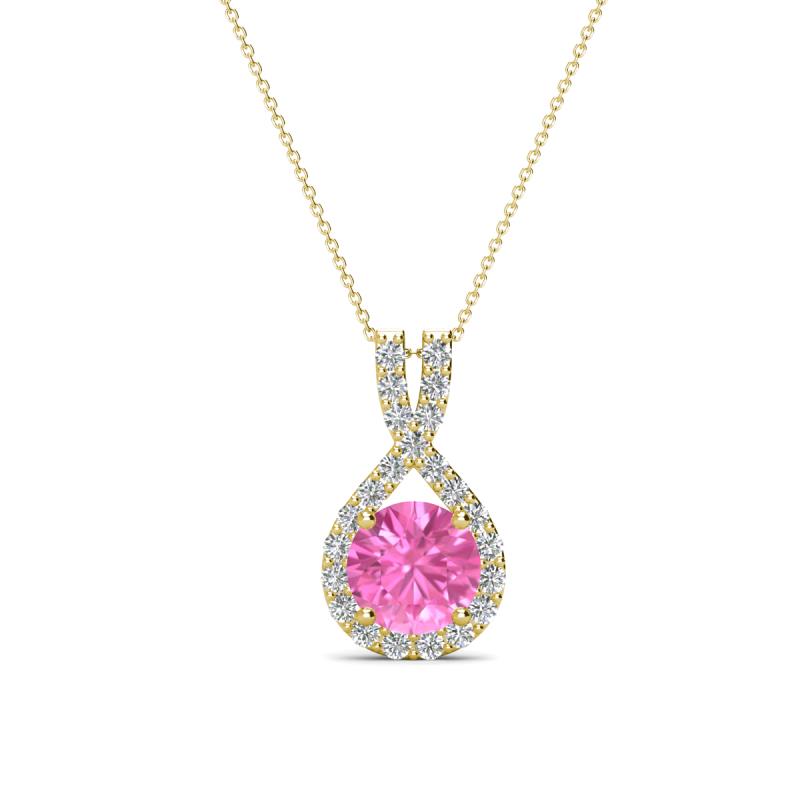 Pink Sparkly Diamond Necklace Lab Diamond Necklace Pink Lab 