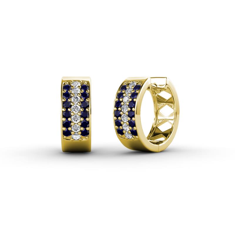 Anais Blue Sapphire and Diamond Hoop Earrings 