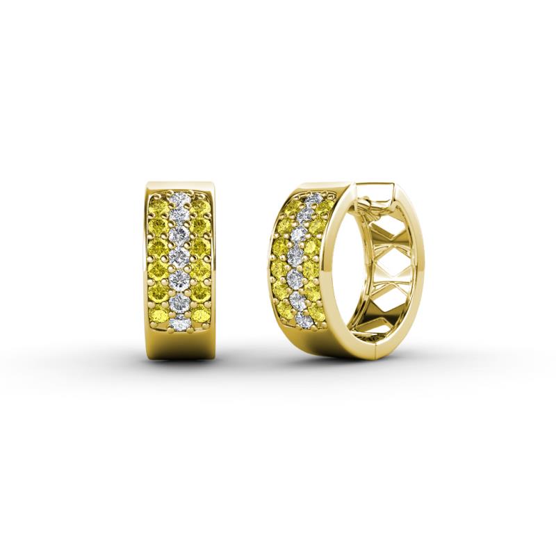 Anais Yellow Sapphire and Diamond Hoop Earrings 