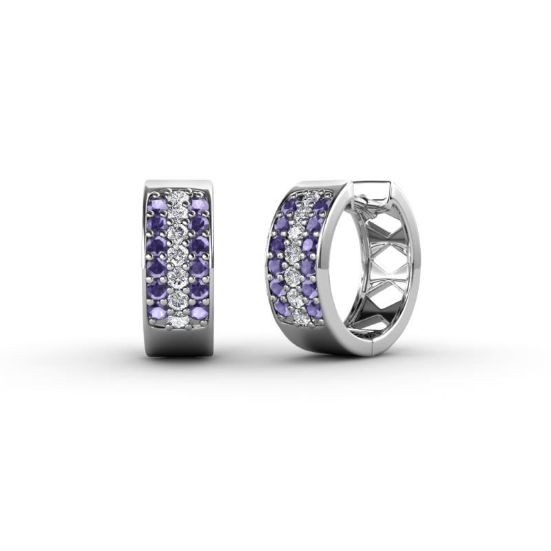 Anais Iolite and Diamond Hoop Earrings 