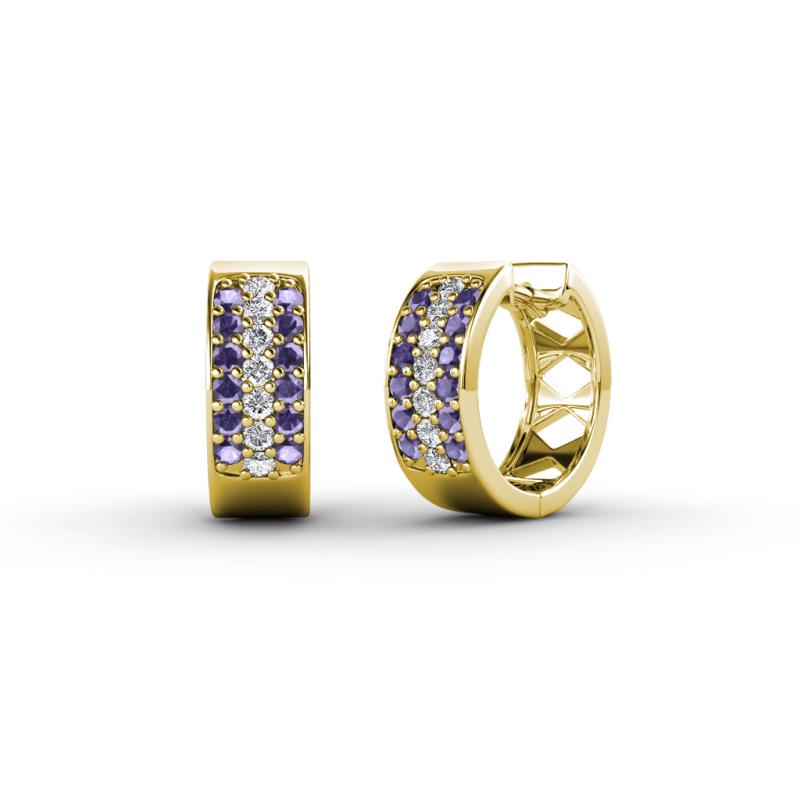 Anais Iolite and Diamond Hoop Earrings 