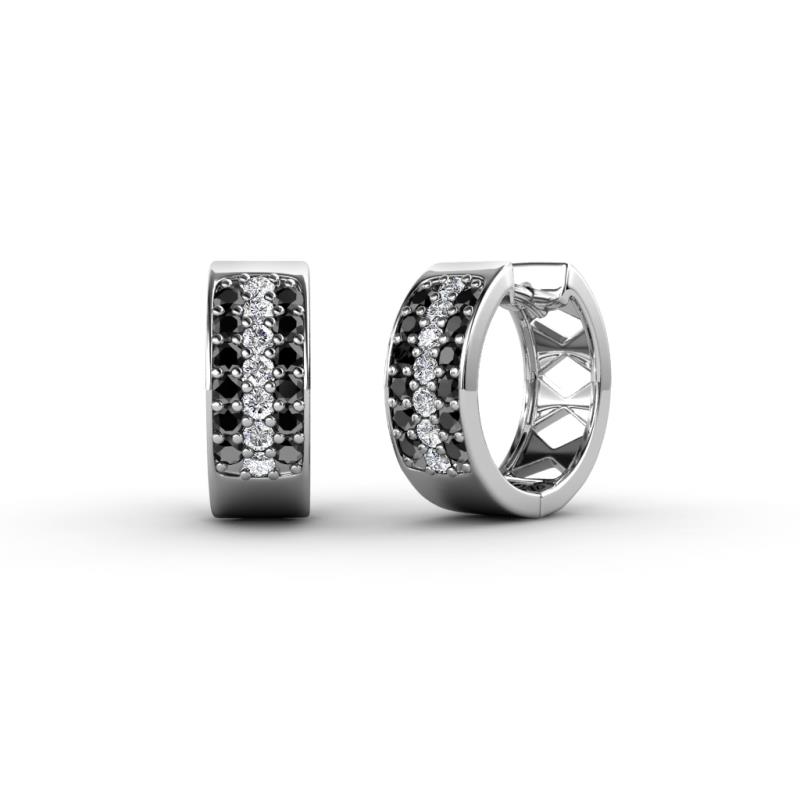 Anais Black and White Diamond Hoop Earrings 