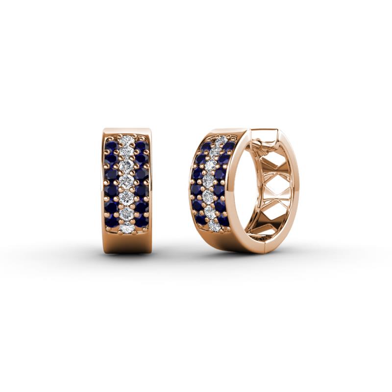 Anais Blue Sapphire and Diamond Hoop Earrings 