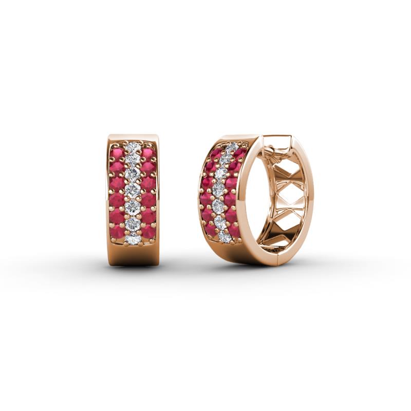 Anais Ruby and Diamond Hoop Earrings 