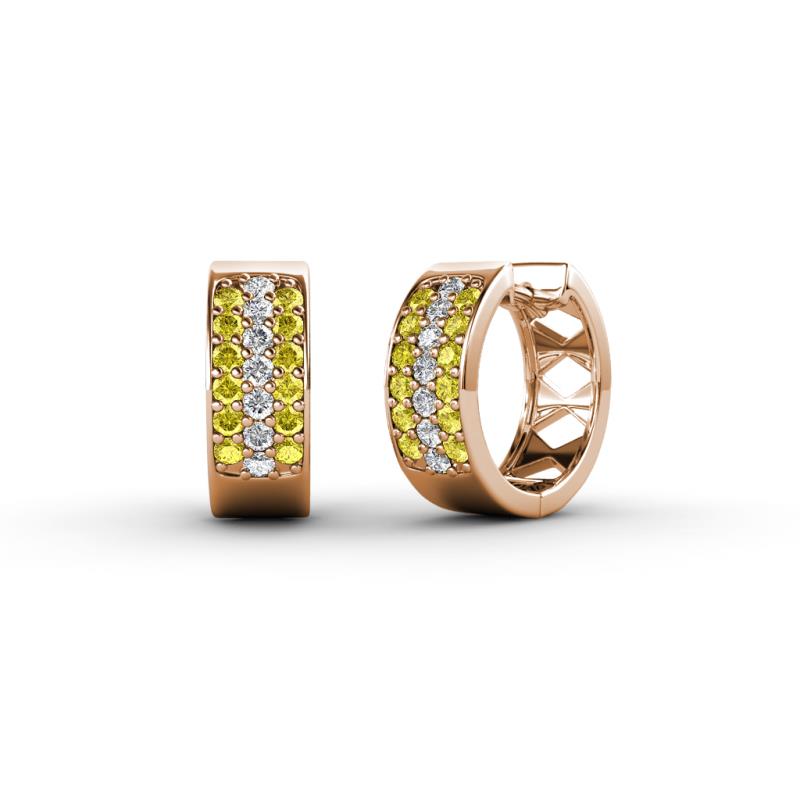 Anais Yellow Sapphire and Diamond Hoop Earrings 