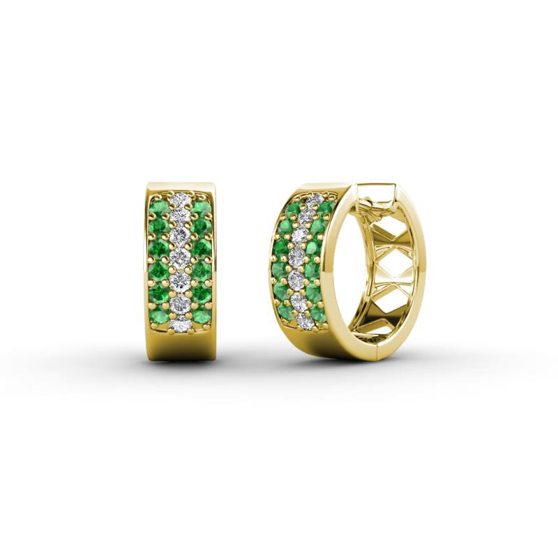 Anais Green Garnet and Diamond Hoop Earrings 