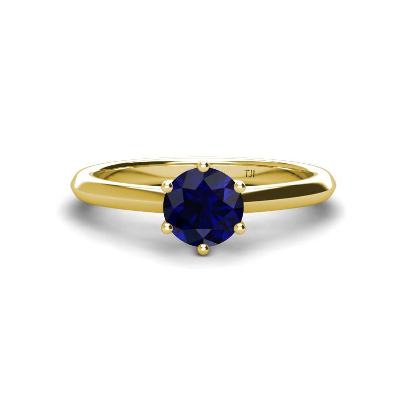 Maxine 6.00 mm Round Blue Sapphire Solitaire Engagement Ring 