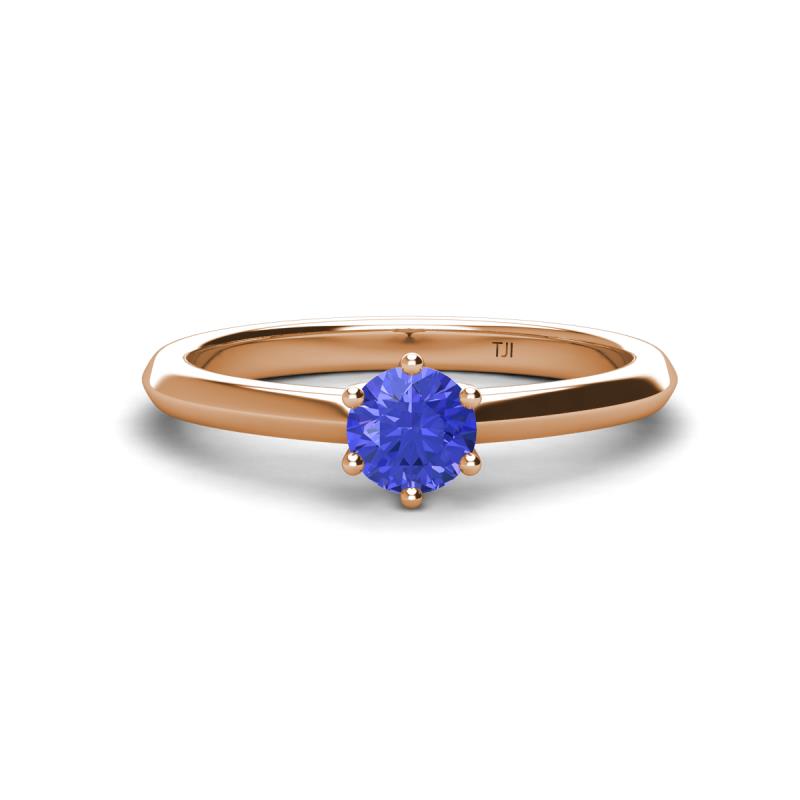 Maxine 5.00 mm Round Tanzanite Solitaire Engagement Ring 