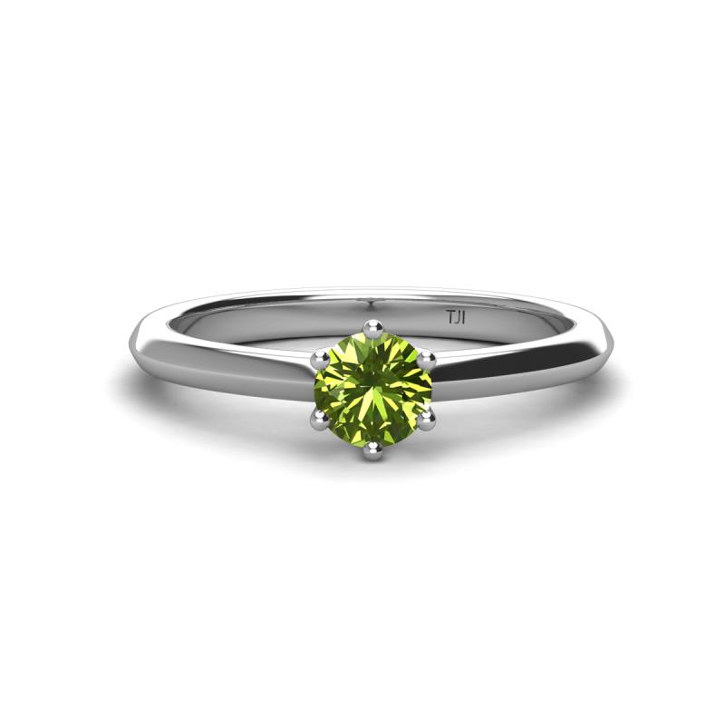 Maxine 5.00 mm Round Peridot Solitaire Engagement Ring 