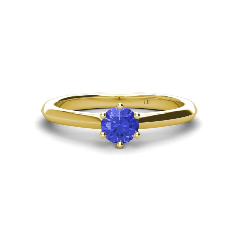 Maxine 5.00 mm Round Tanzanite Solitaire Engagement Ring 