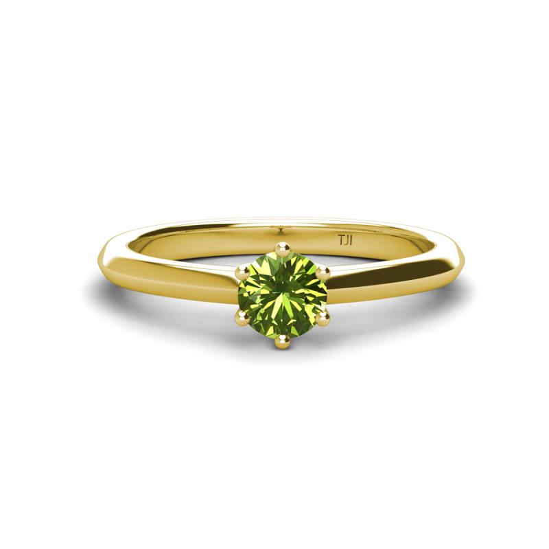 Maxine 5.00 mm Round Peridot Solitaire Engagement Ring 