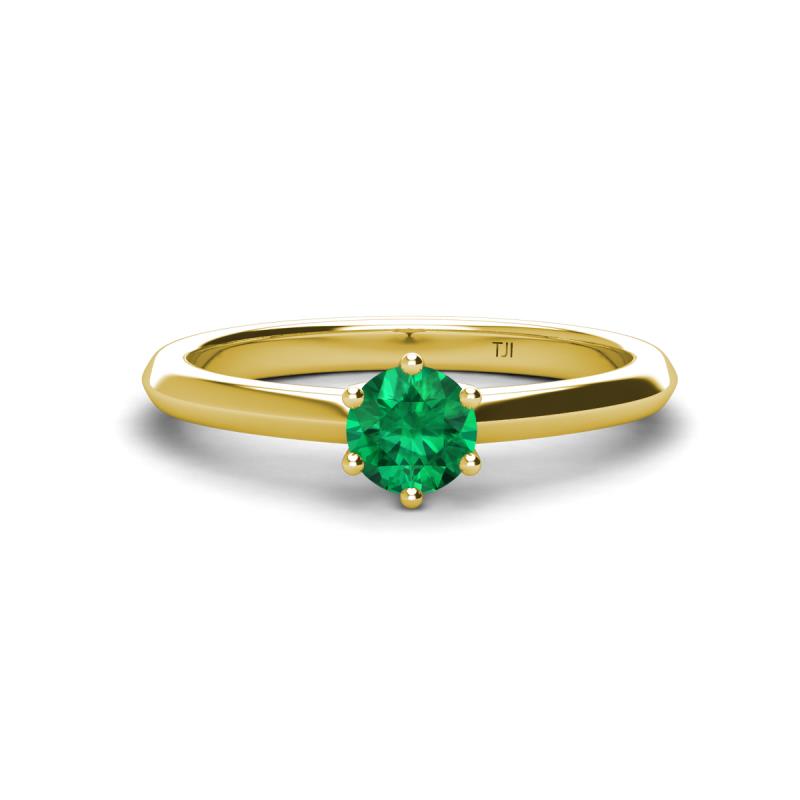 Maxine 5.00 mm Round Emerald Solitaire Engagement Ring 