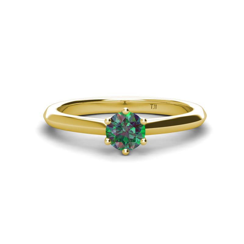 Maxine 5.00 mm Round Lab Created Alexandrite Solitaire Engagement Ring 