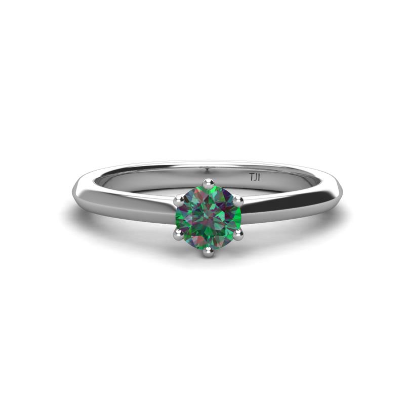 Maxine 5.00 mm Round Lab Created Alexandrite Solitaire Engagement Ring 