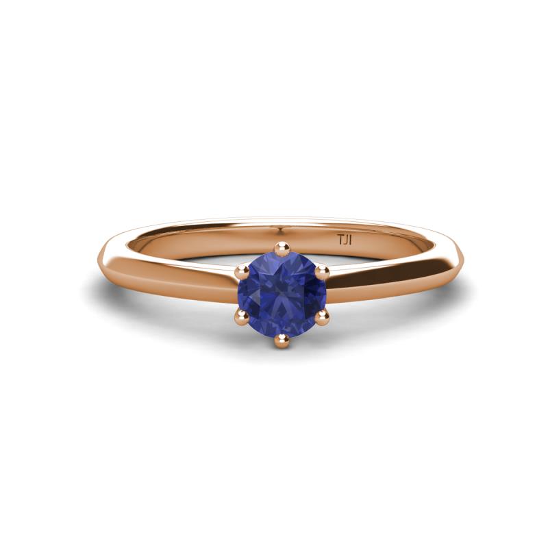 Maxine 5.00 mm Round Iolite Solitaire Engagement Ring 