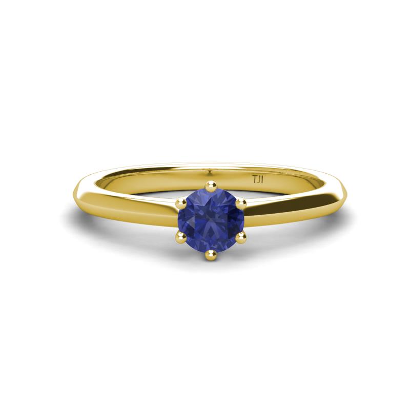 Maxine 5.00 mm Round Iolite Solitaire Engagement Ring 