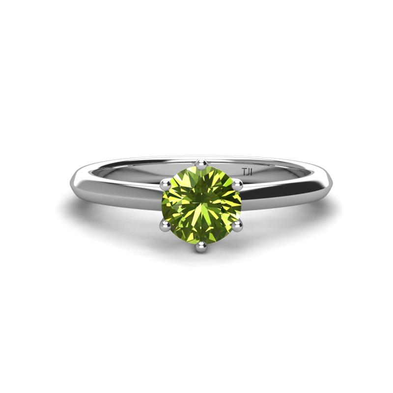 Maxine 6.50 mm Round Peridot Solitaire Engagement Ring 
