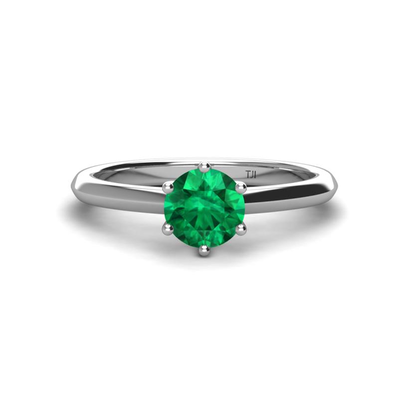 Maxine 6.00 mm Round Emerald Solitaire Engagement Ring 