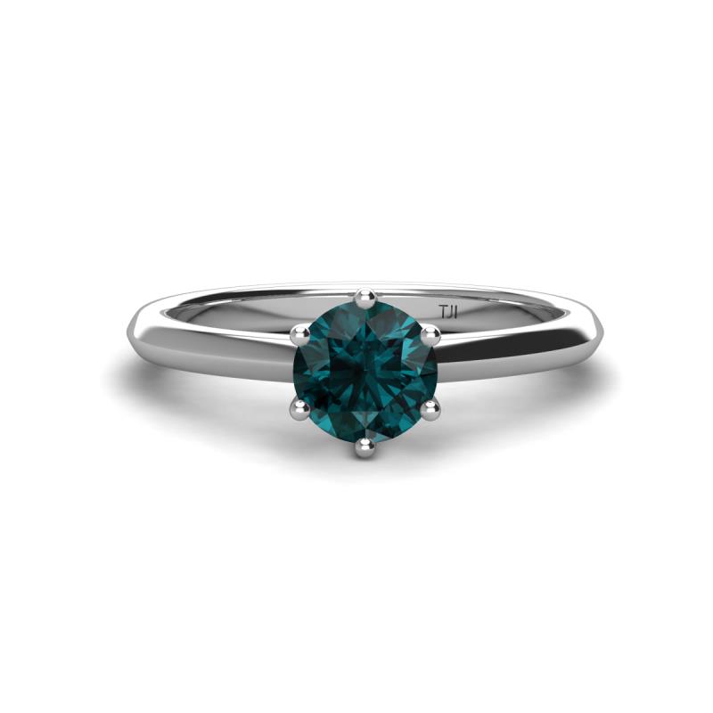 Maxine 6.50 mm Round London Blue Topaz Solitaire Engagement Ring 