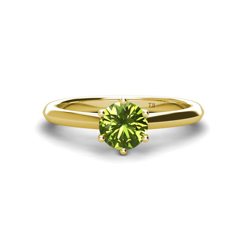 Maxine 6.50 mm Round Peridot Solitaire Engagement Ring 
