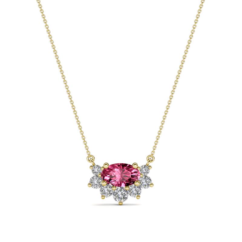 0.37 Carat Round Brilliant Pink Diamond Pendant Necklaces 14k Rose