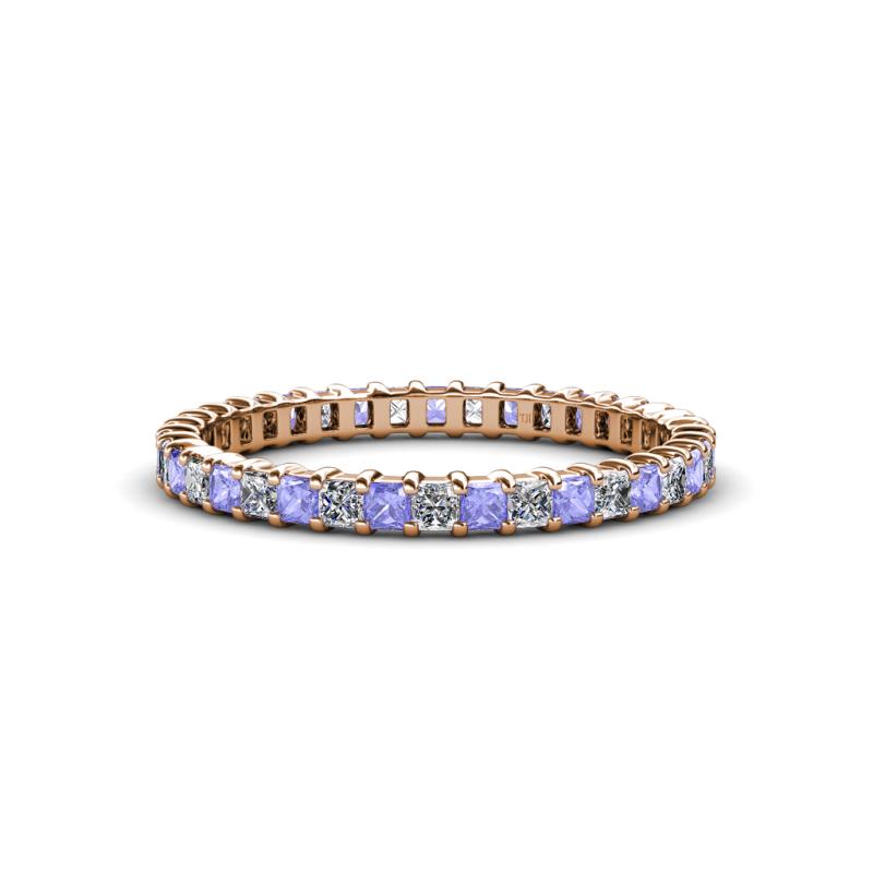 Allie 2.00 mm Princess Cut Tanzanite and Lab Grown Diamond Eternity Band 