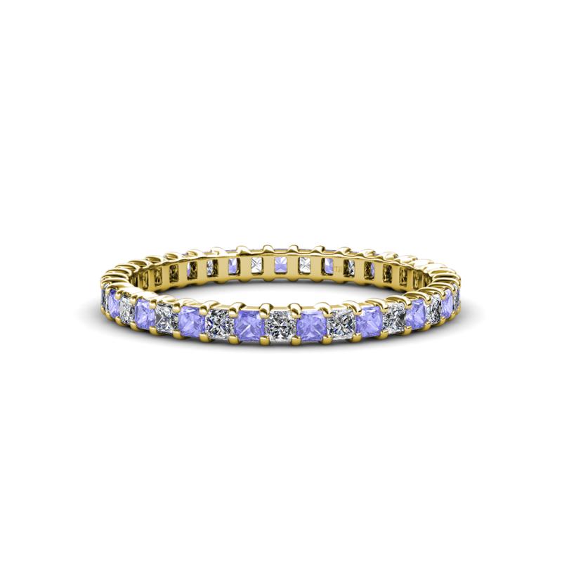 Allie 2.00 mm Princess Cut Tanzanite and Lab Grown Diamond Eternity Band 