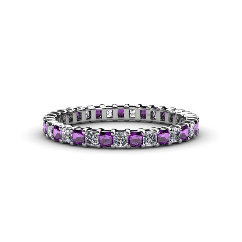 Allie 2.50 mm Princess Cut Amethyst and Lab Grown Diamond Eternity Band 