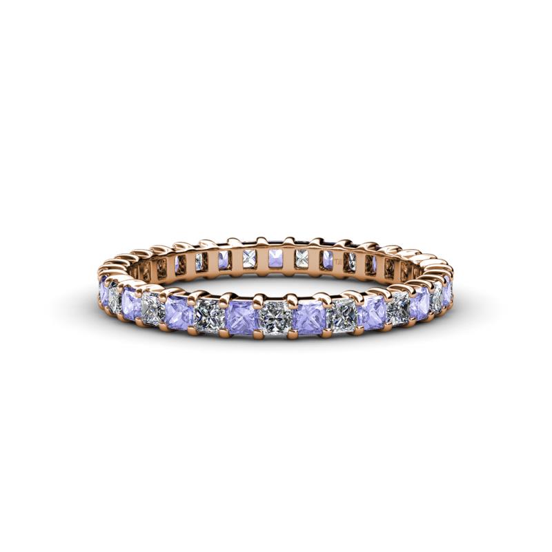 Allie 2.50 mm Princess Cut Tanzanite and Lab Grown Diamond Eternity Band 