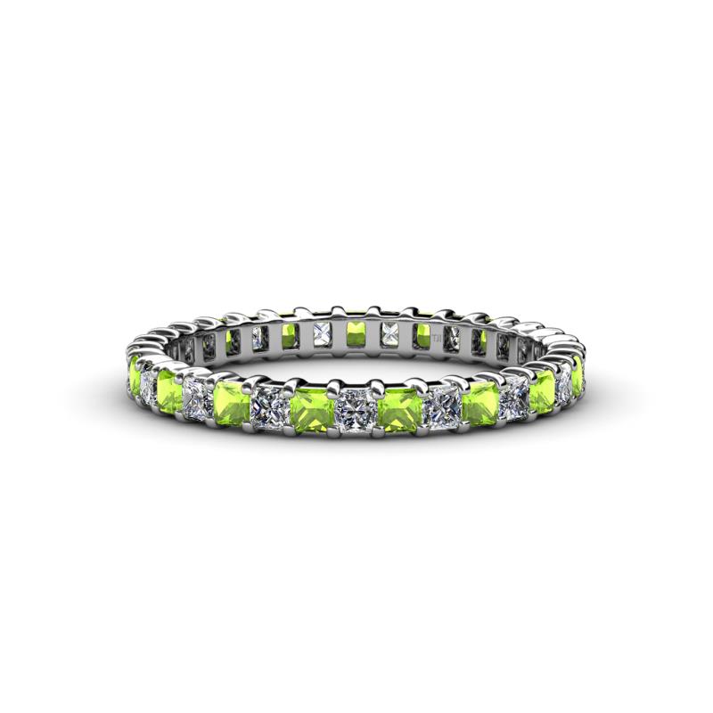 Allie 2.50 mm Princess Cut Peridot and Lab Grown Diamond Eternity Band 