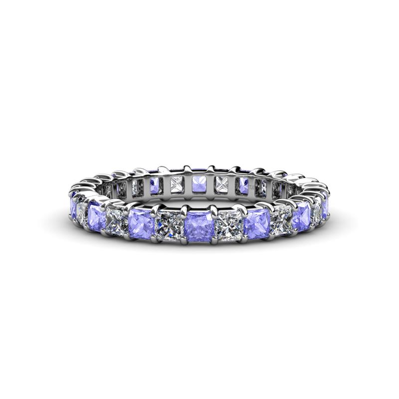 Allie 3.00 mm Princess Cut Tanzanite and Lab Grown Diamond Eternity Band 