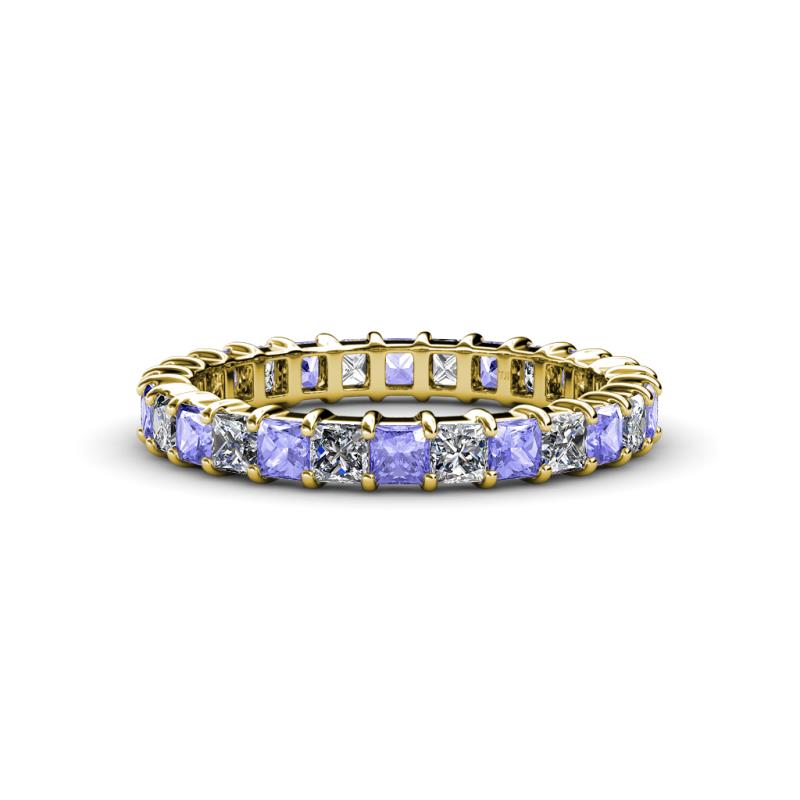 Allie 3.00 mm Princess Cut Tanzanite and Lab Grown Diamond Eternity Band 