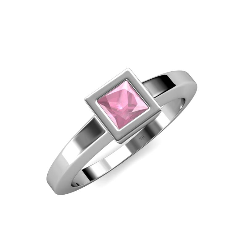 Ian 0.90 ct Princess Cut Pink Tourmaline Solitaire Ring 