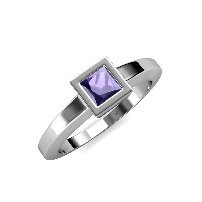 Ian 0.85 ct Princess Cut Iolite Solitaire Ring 