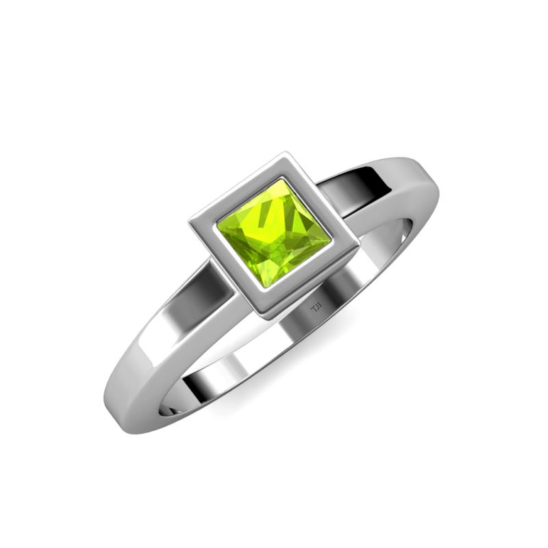 Ian 1.25 ct Princess Cut Peridot Solitaire Ring 