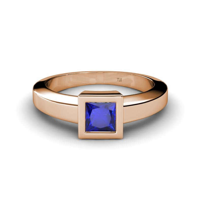 Ian Princess Cut Blue Sapphire Solitaire Engagement Ring 
