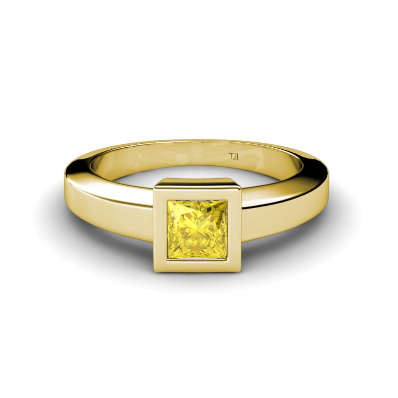 Ian Princess Cut Yellow Sapphire Solitaire Engagement Ring 