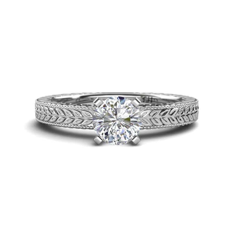 Kaelan 6.50 mm Round Forever One Moissanite Solitaire Engagement Ring 