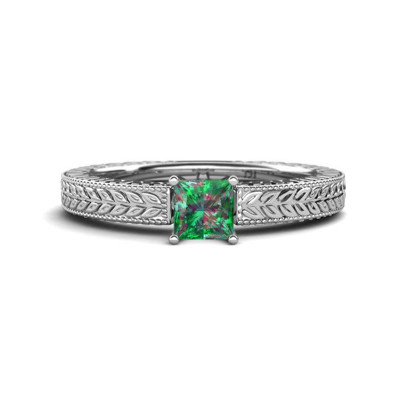 Kaelan 6.00 mm Princess Cut Lab Created Alexandrite Solitaire Engagement Ring 