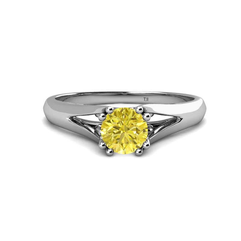 Adira 6.00 mm Round Yellow Diamond Solitaire Engagement Ring 