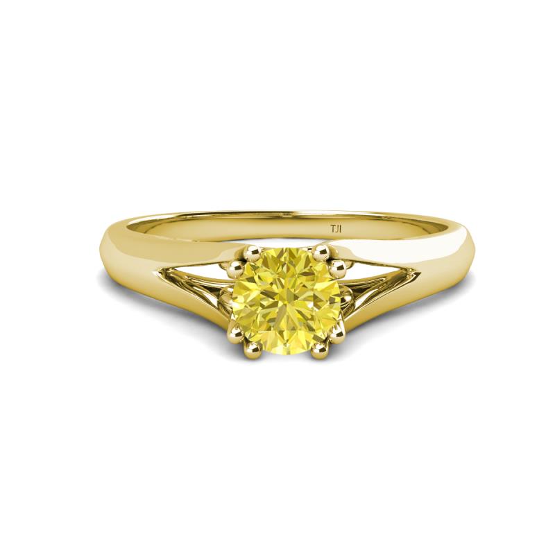 Adira 6.00 mm Round Yellow Diamond Solitaire Engagement Ring 