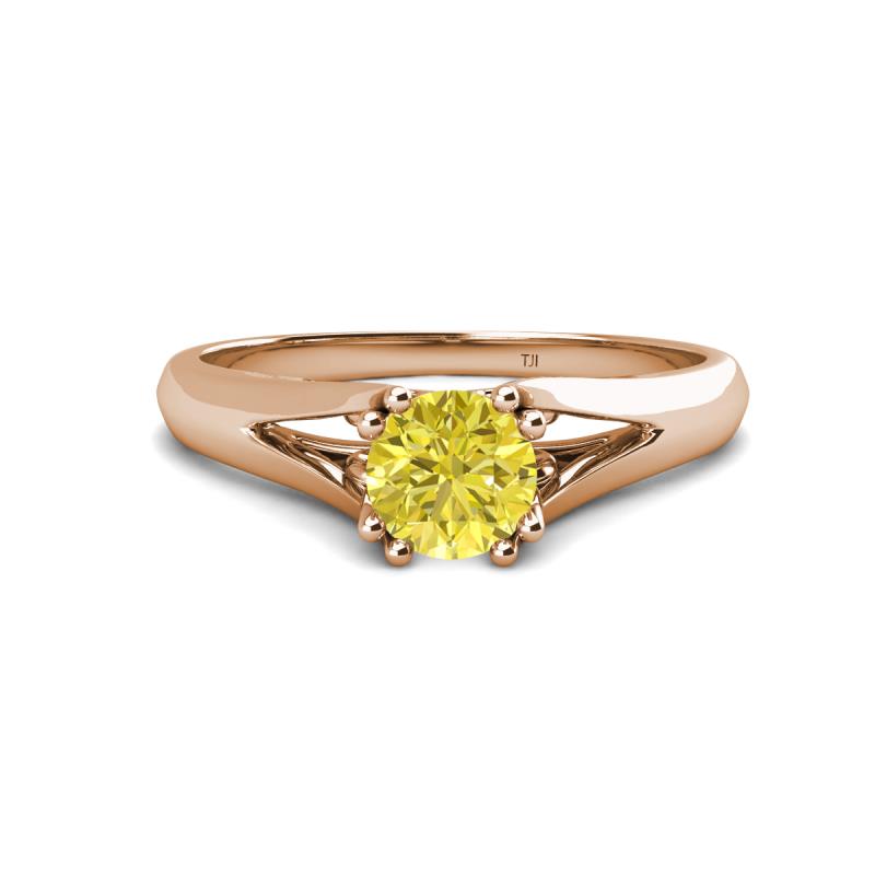 Adira 6.00 mm Round Yellow Diamond Solitaire Engagement Ring 