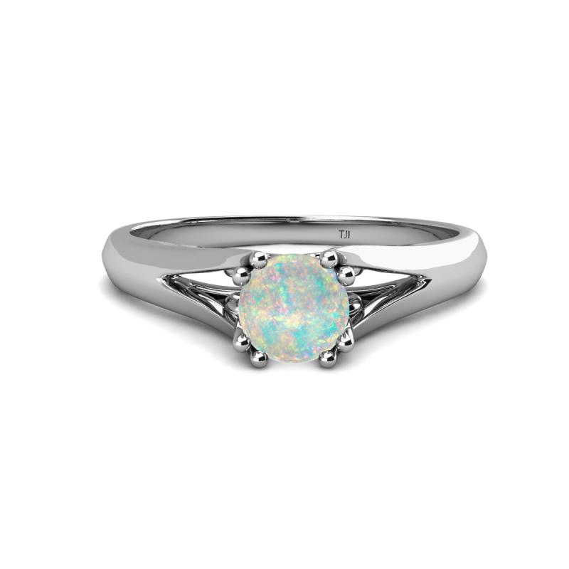 Adira 6.00 mm Round Opal Solitaire Engagement Ring 