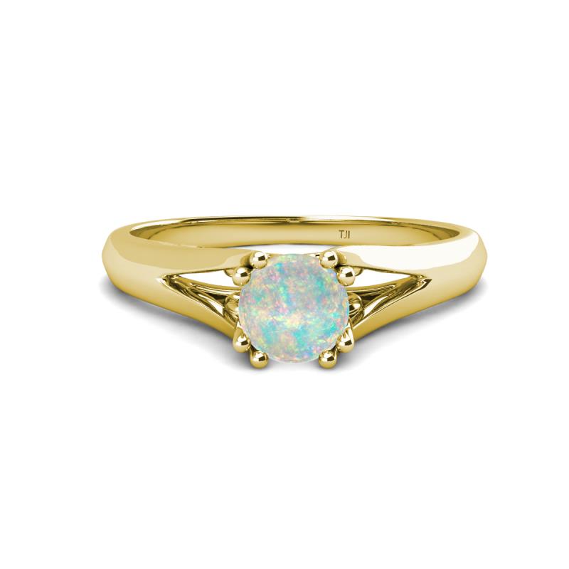 Adira 6.00 mm Round Opal Solitaire Engagement Ring 
