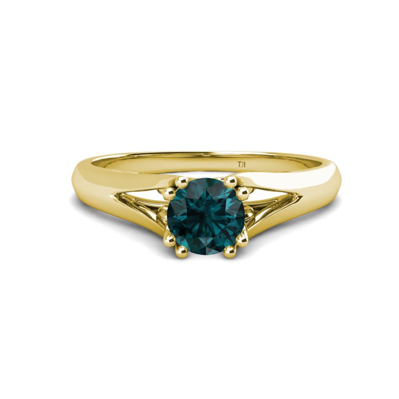 Adira 6.50 mm Round London Blue Topaz Solitaire Engagement Ring 