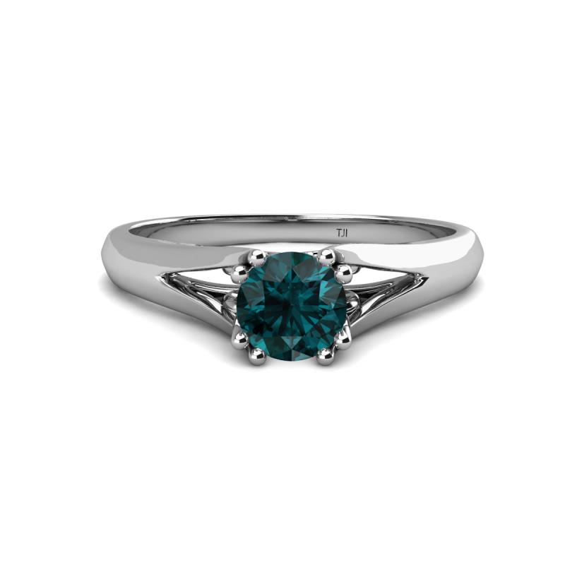 Adira 6.50 mm Round London Blue Topaz Solitaire Engagement Ring 